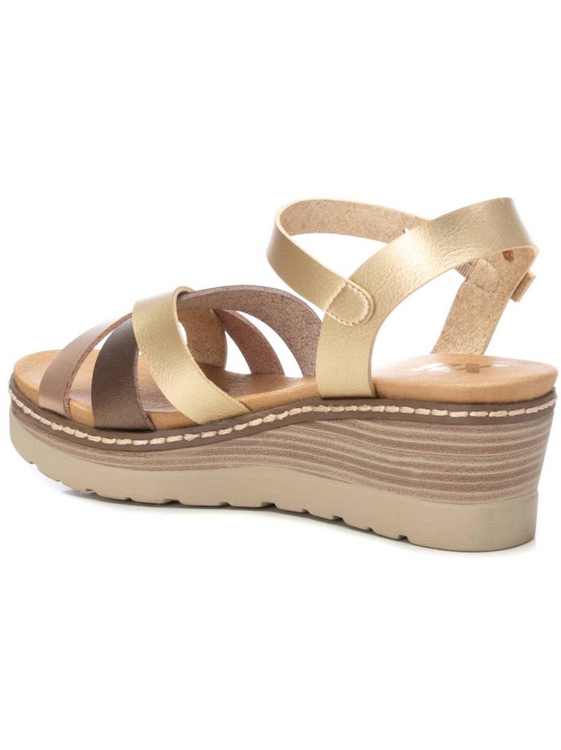 Sandales compensées femme Gold - Kiabi
