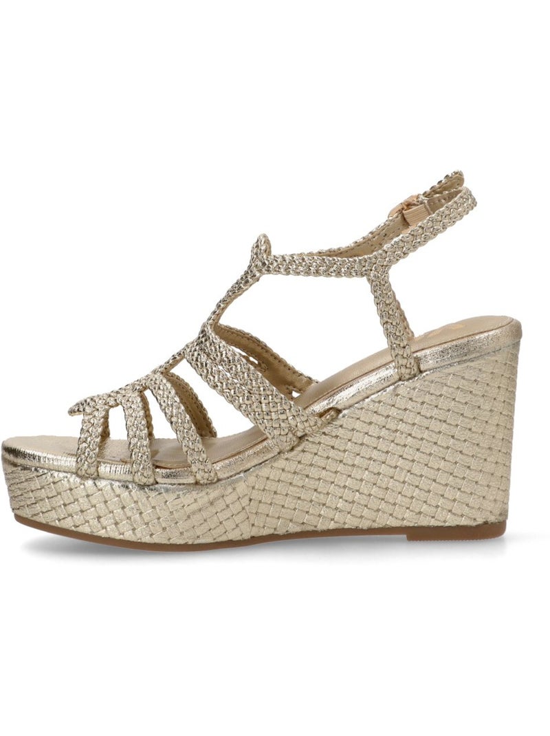 Sandales compensées femme Gold - Kiabi