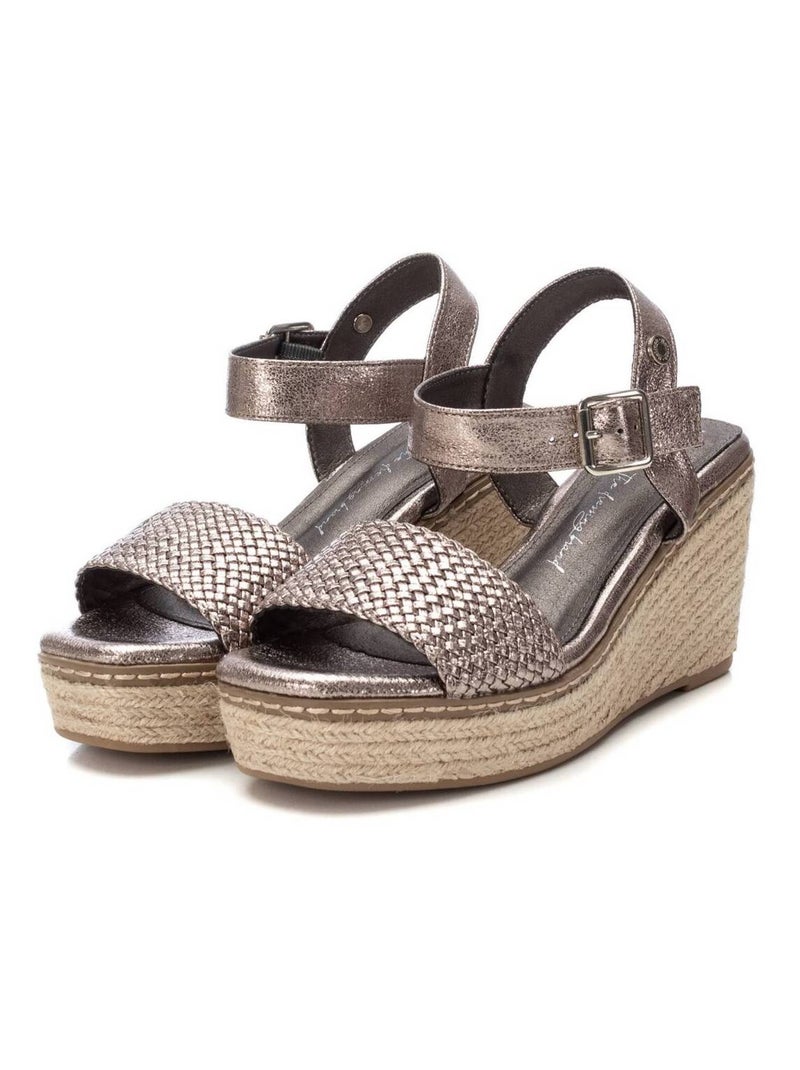Sandales compensées femme Gris Gris - Kiabi