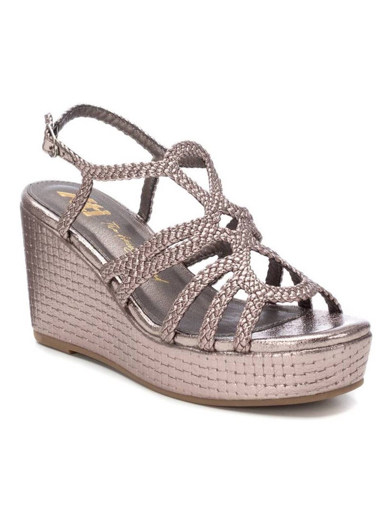 Sandales compensées femme Gris Gris - Kiabi