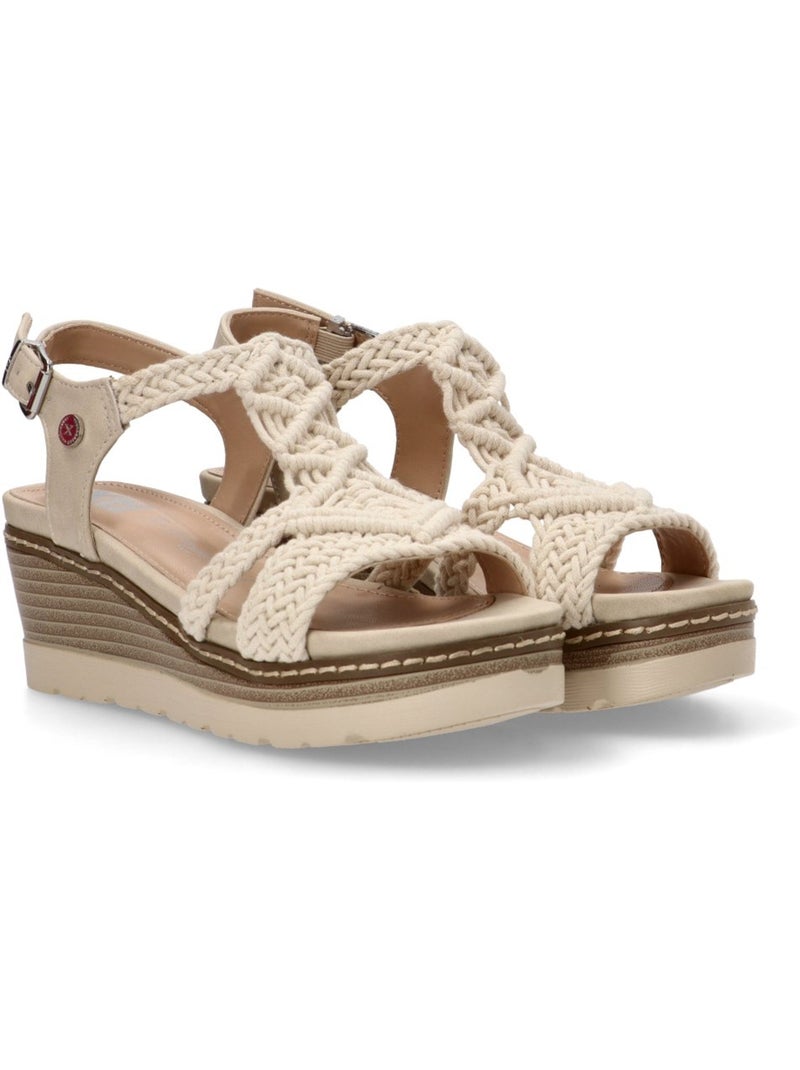 Sandales compensées femme Gris perle - Kiabi