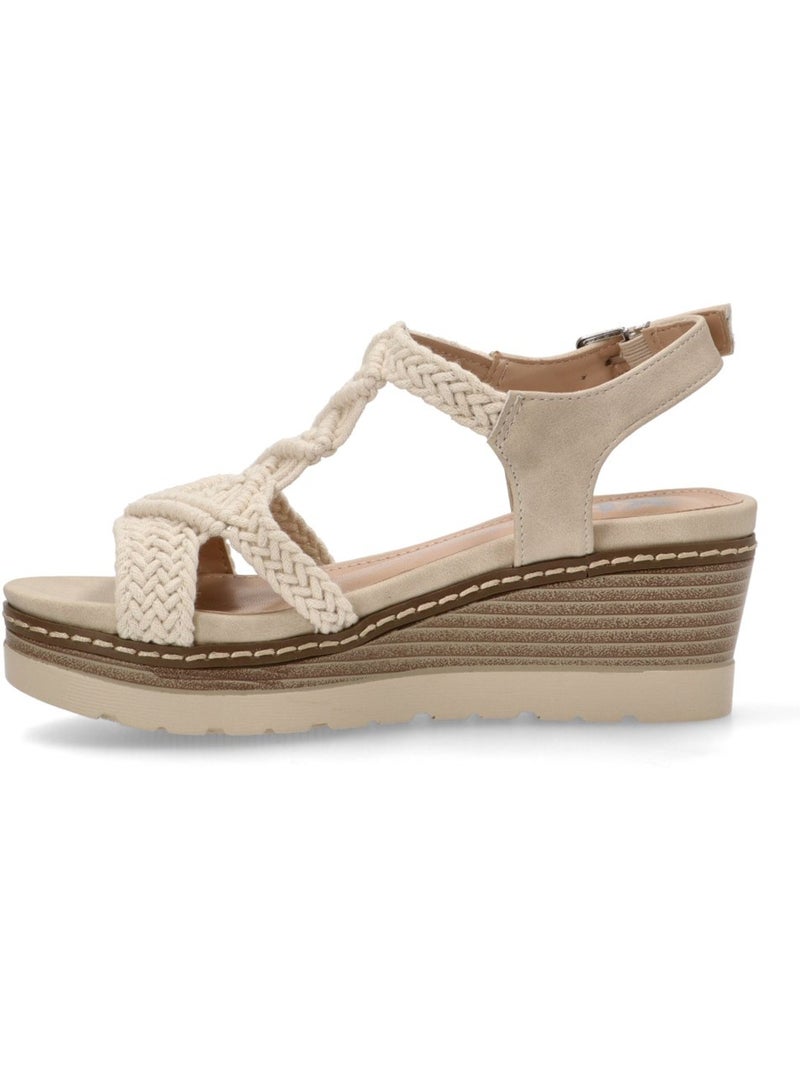 Sandales compensées femme Gris perle - Kiabi