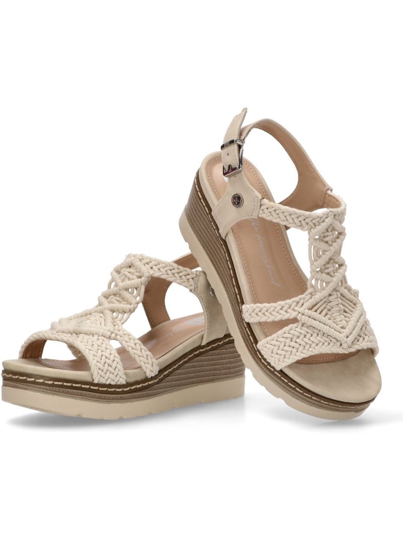 Sandales compensées femme Gris perle - Kiabi
