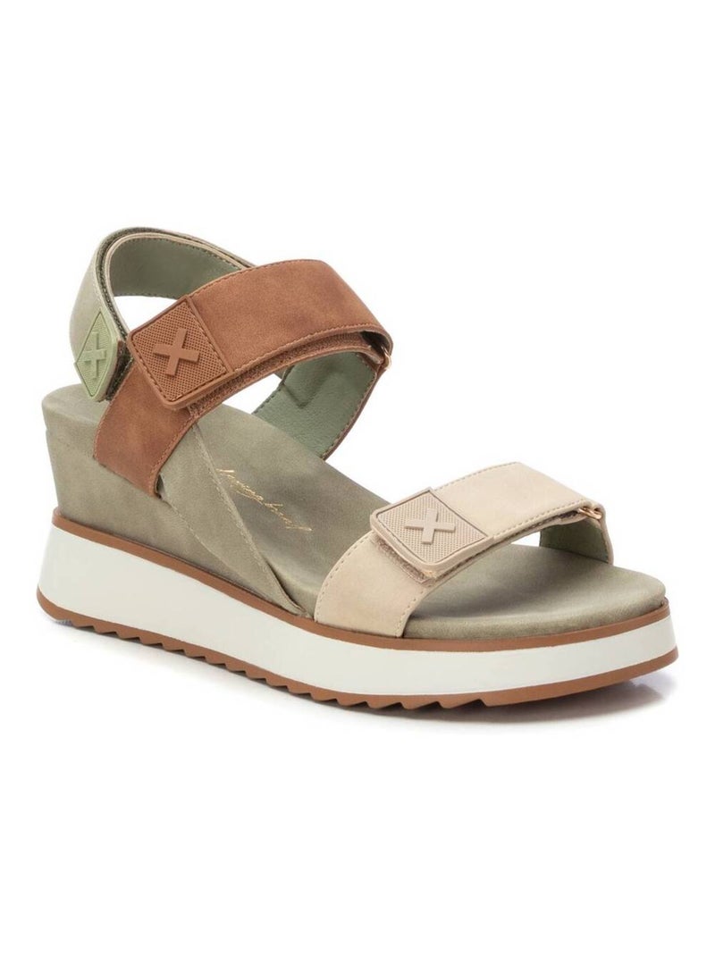 Sandales compensées femme Kaki - Kiabi