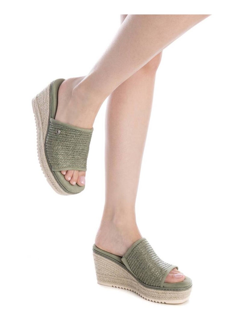 Sandales compensées femme Kaki - Kiabi