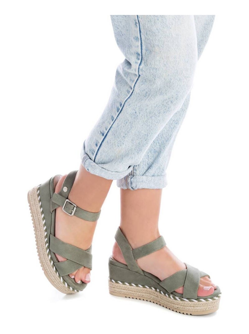 Sandales compensées femme Kaki - Kiabi