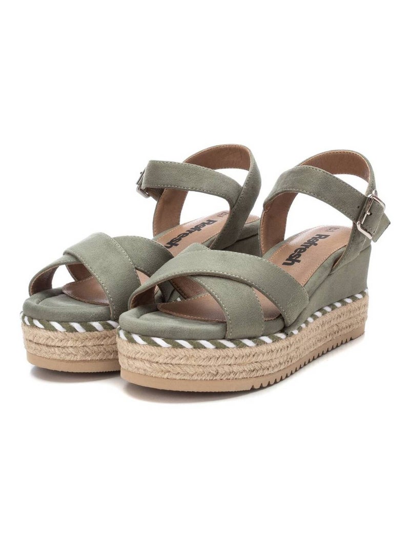 Sandales compensées femme Kaki - Kiabi