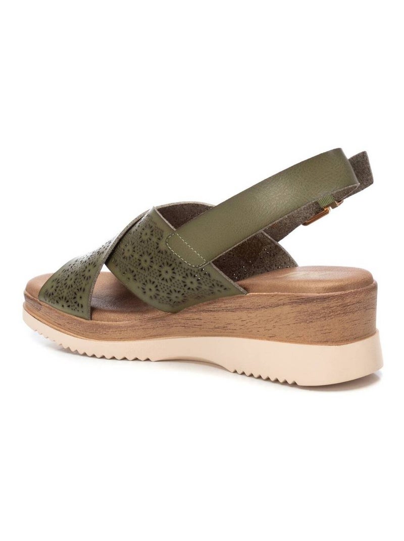 Sandales compensées femme Kaki - Kiabi
