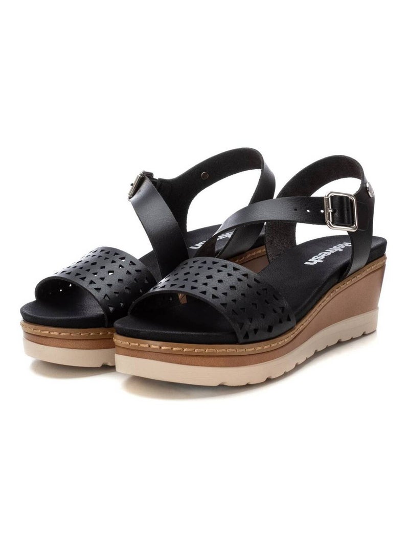 Sandales compensées femme Noir - Kiabi