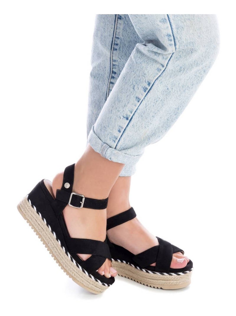 Sandales compensées femme Noir - Kiabi