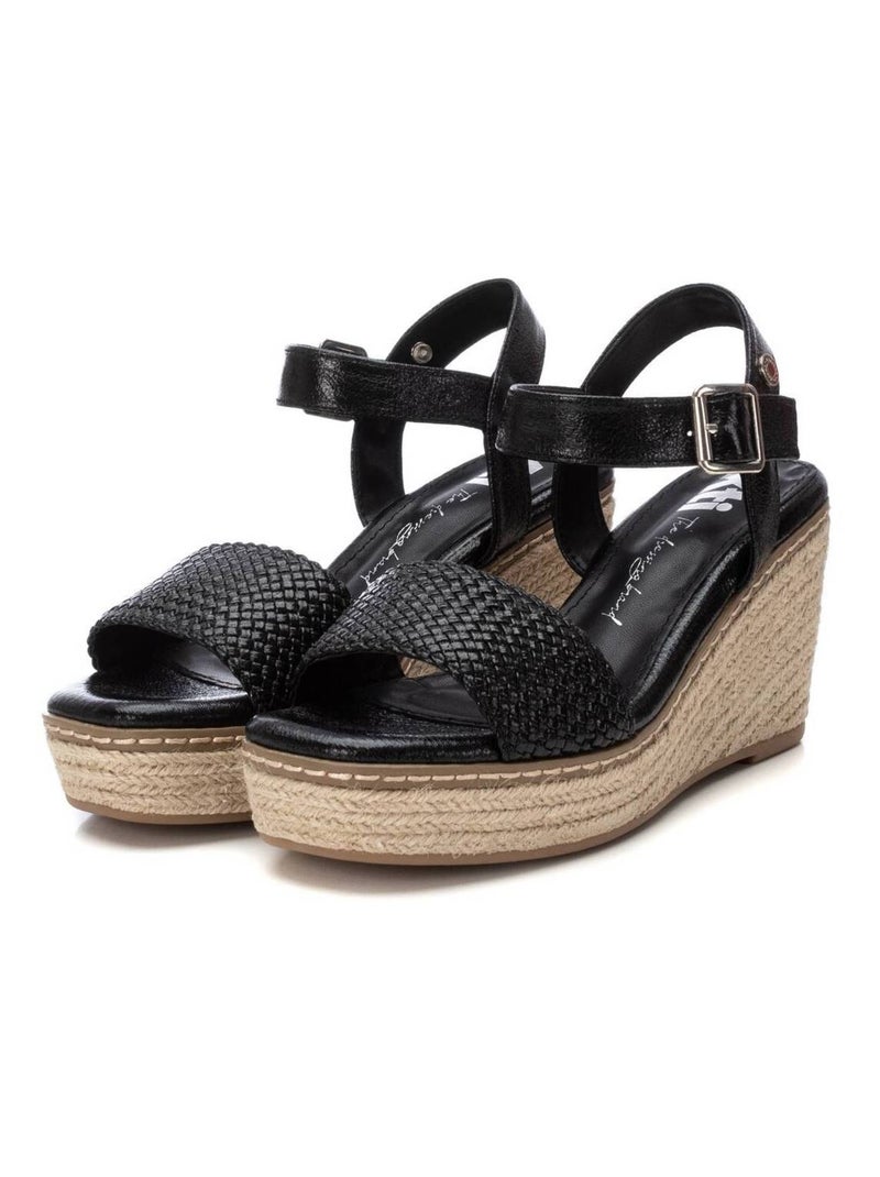 Sandales compensées femme Noir - Kiabi