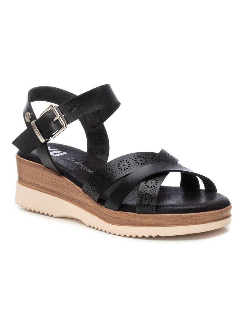 Sandales compensées femme Noir - Kiabi