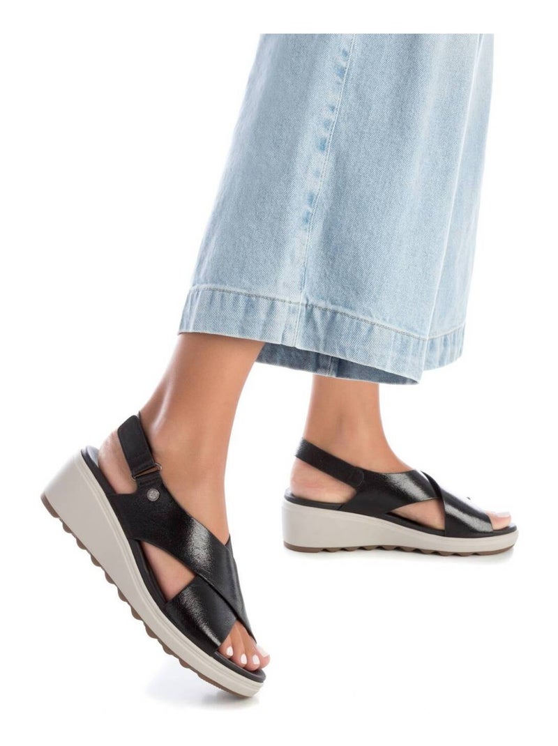 Sandales compensées femme Noir - Kiabi