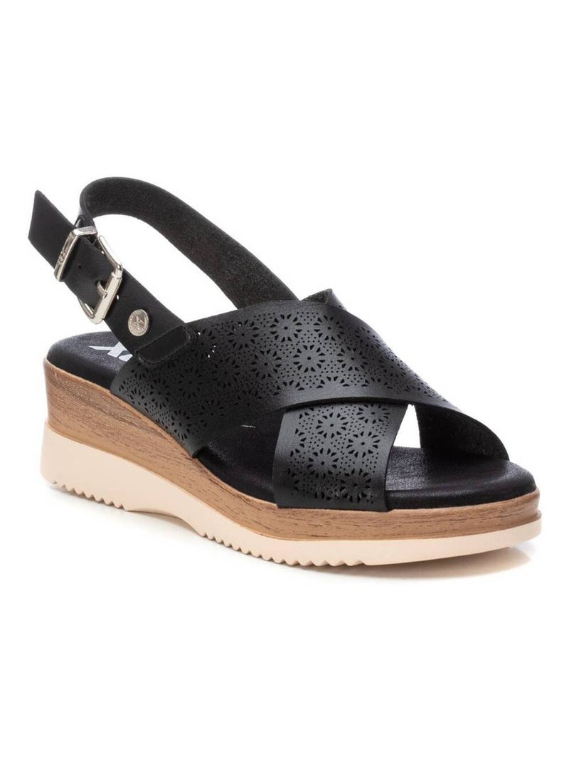 Sandales compensées femme Noir - Kiabi