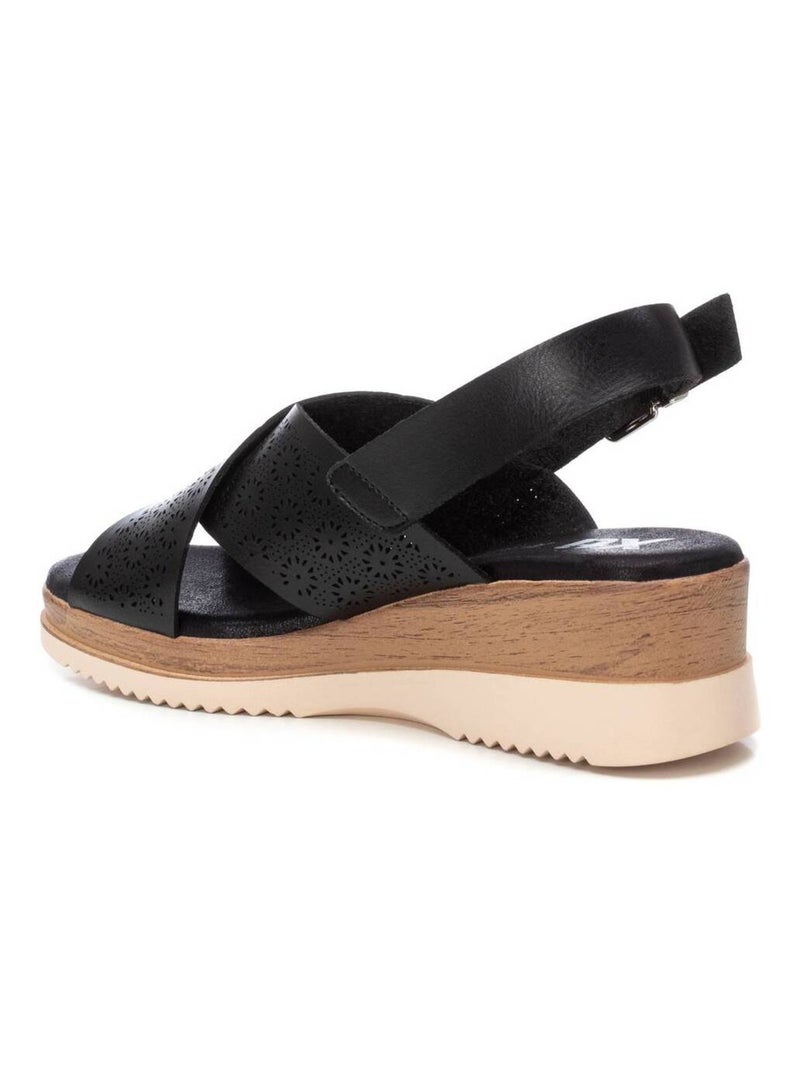 Sandales compensées femme Noir - Kiabi