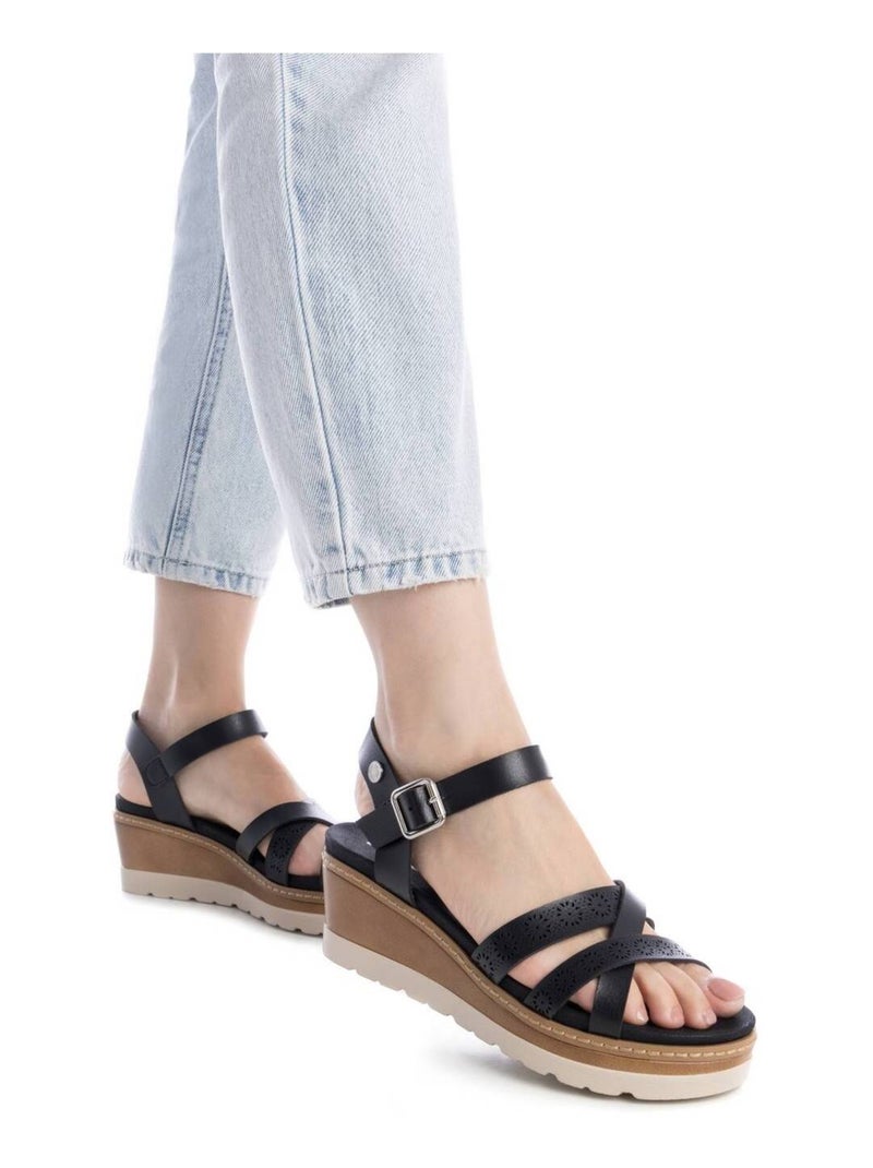 Sandales compensées femme Noir - Kiabi