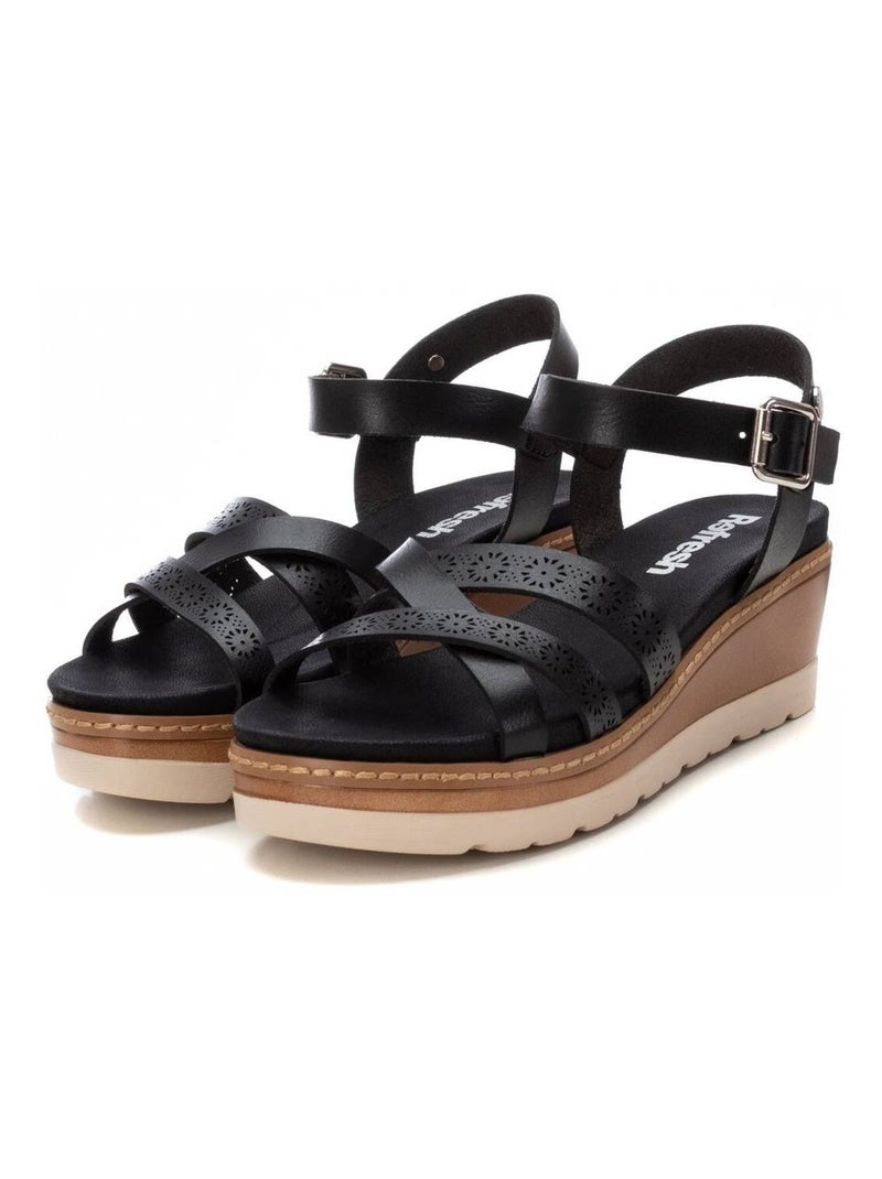 Sandales compensées femme Noir - Kiabi