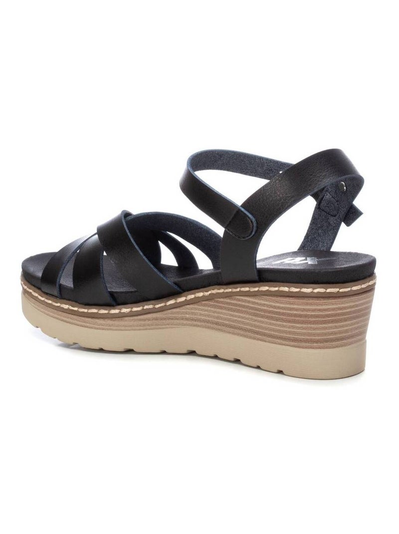 Sandales compensées femme Noir - Kiabi