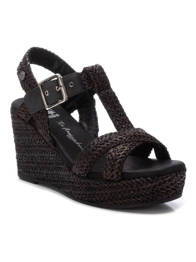 Sandales compensées femme Noir - Kiabi