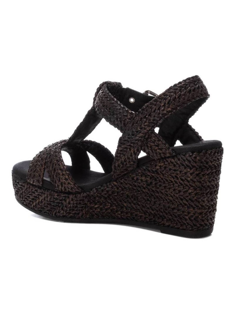 Sandales compensées femme Noir - Kiabi