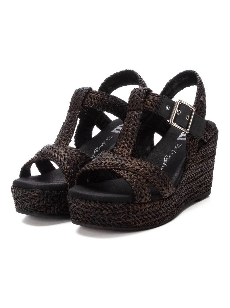 Sandales compensées femme Noir - Kiabi