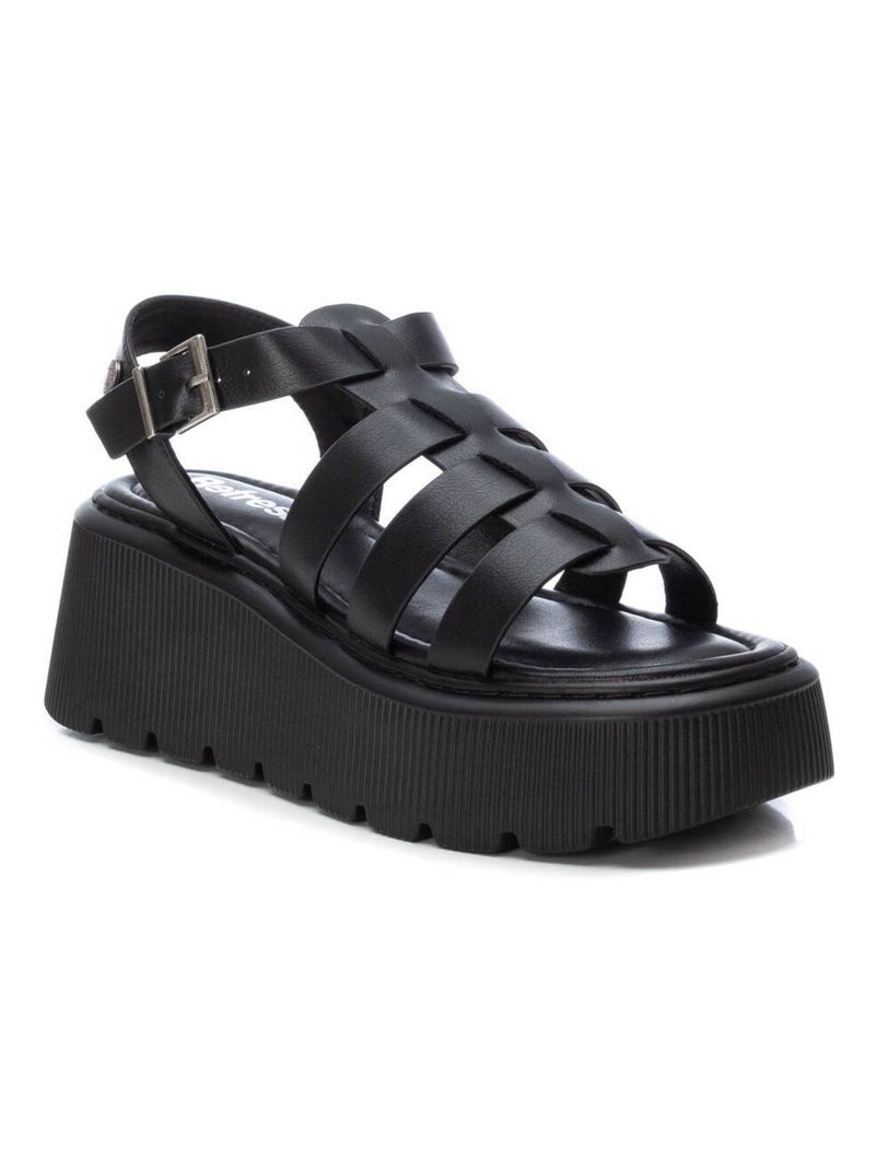 Sandales compensées femme Noir - Kiabi