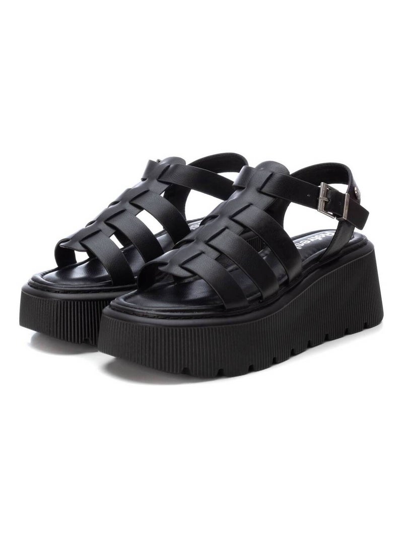 Sandales compensées femme Noir - Kiabi