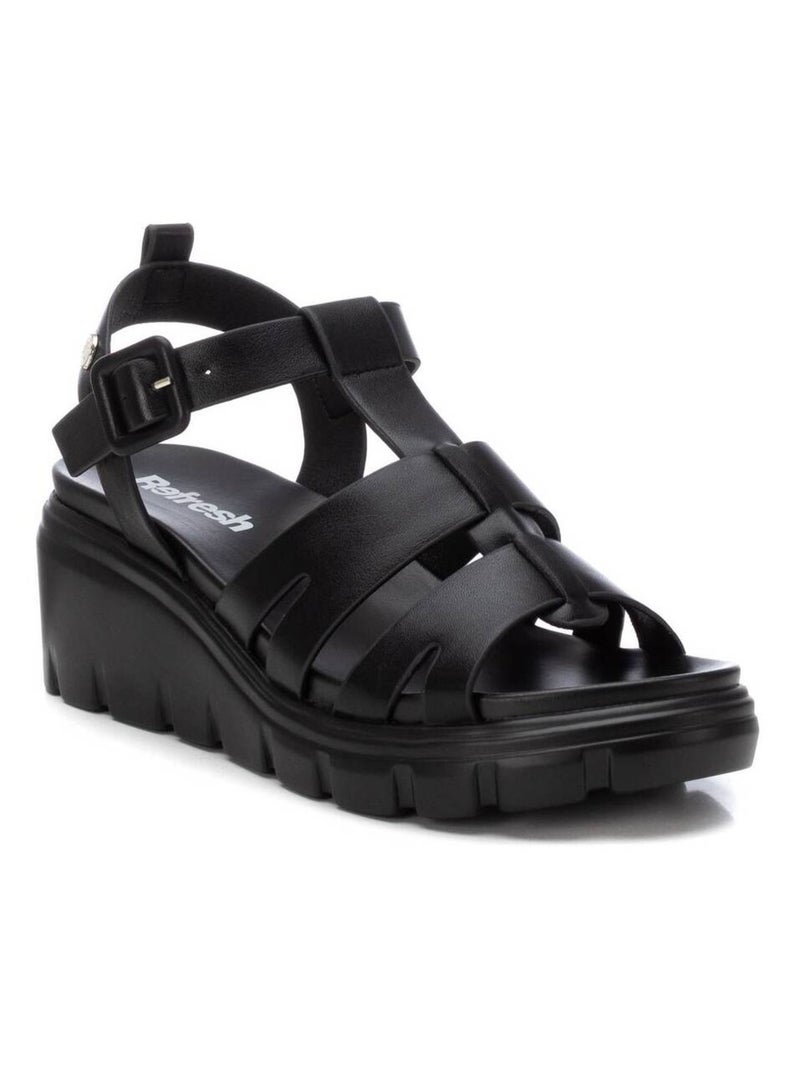Sandales compensées femme Noir - Kiabi