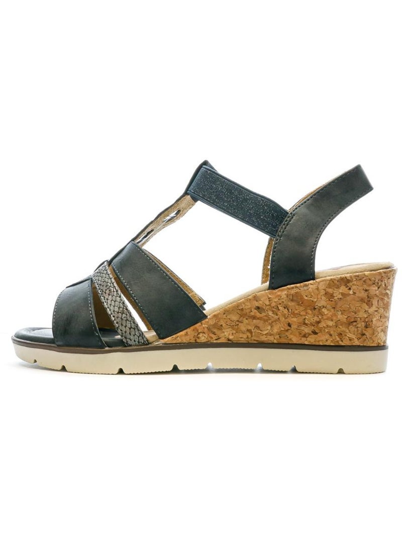Sandales compensées femme relife Bleu - Kiabi