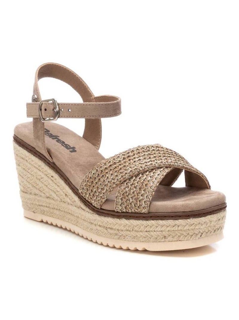 Sandales compensées femme Taupe - Kiabi