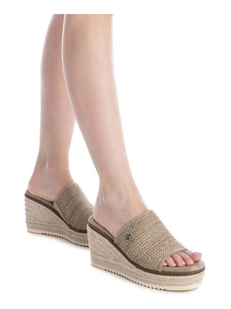Sandales compensées femme Taupe - Kiabi