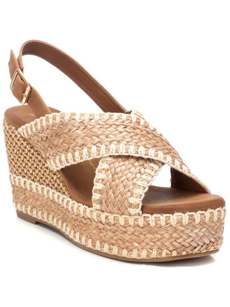 Sandales compensées femme Taupe - Kiabi
