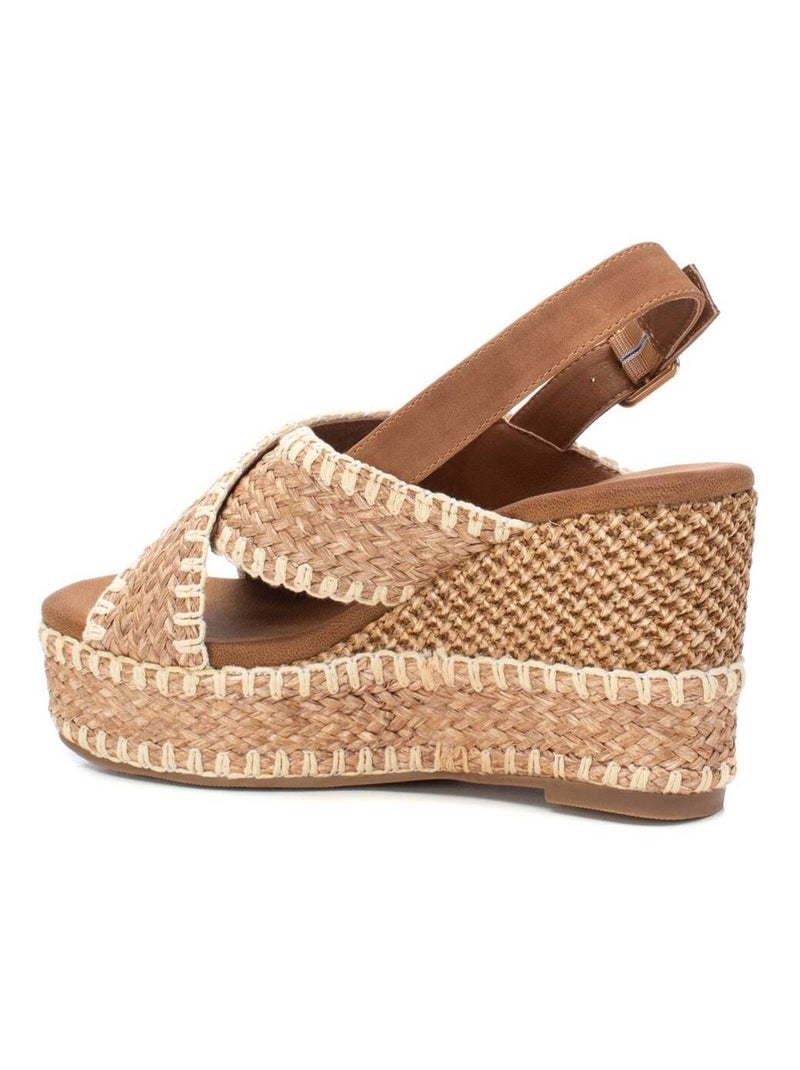 Sandales compensées femme Taupe - Kiabi