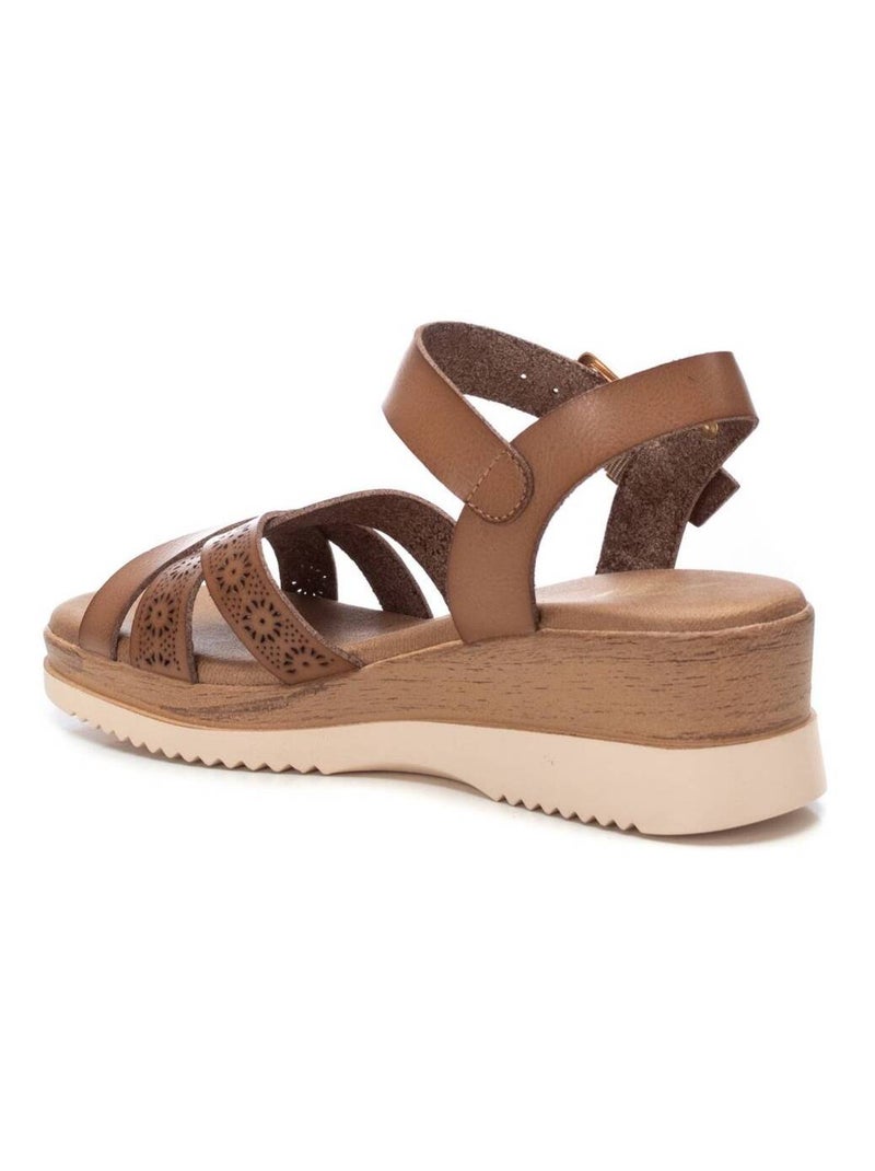 Sandales compensées femme Taupe - Kiabi