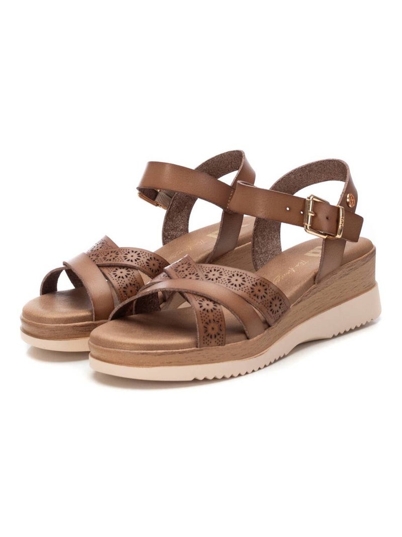 Sandales compensées femme Taupe - Kiabi
