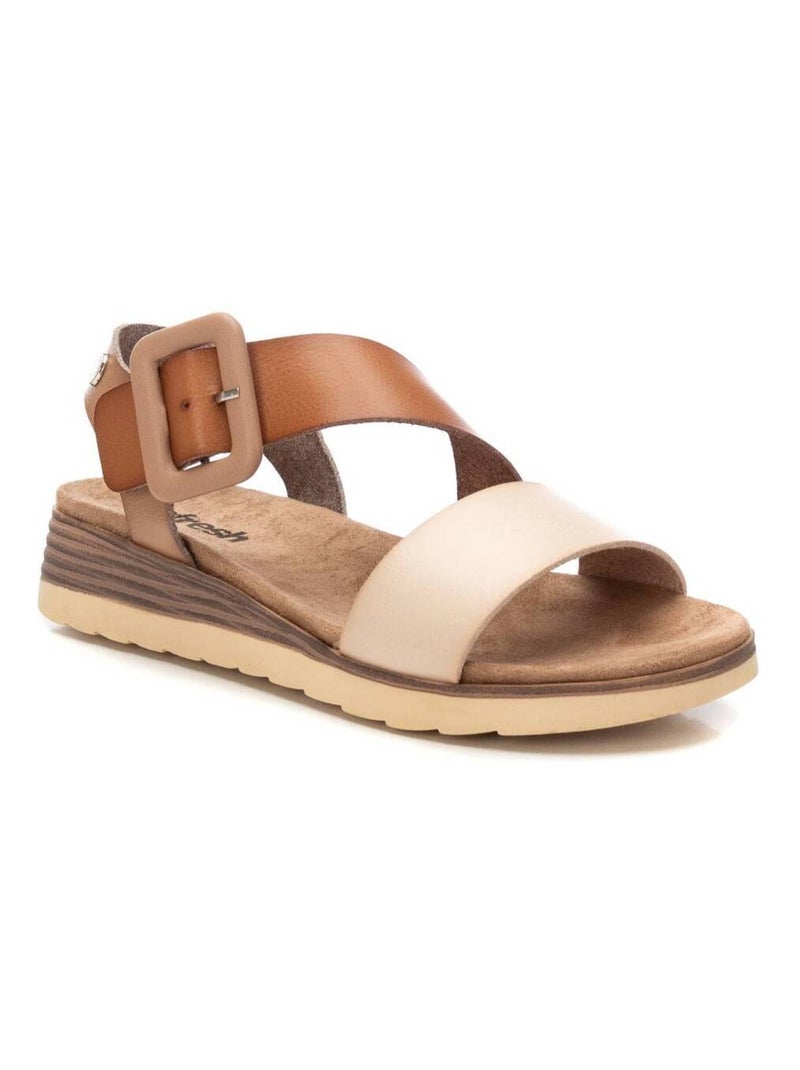 Sandales compensées femme Taupe - Kiabi
