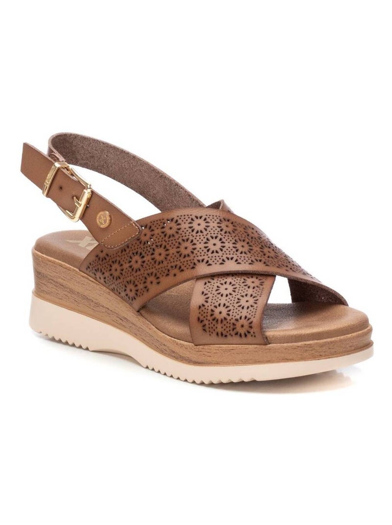 Sandales compensées femme Taupe - Kiabi