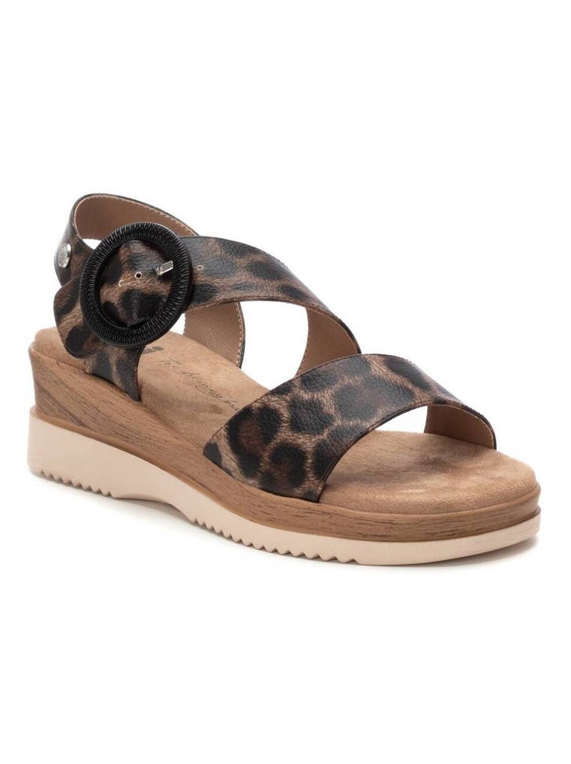 Sandales compensées femme Taupe - Kiabi