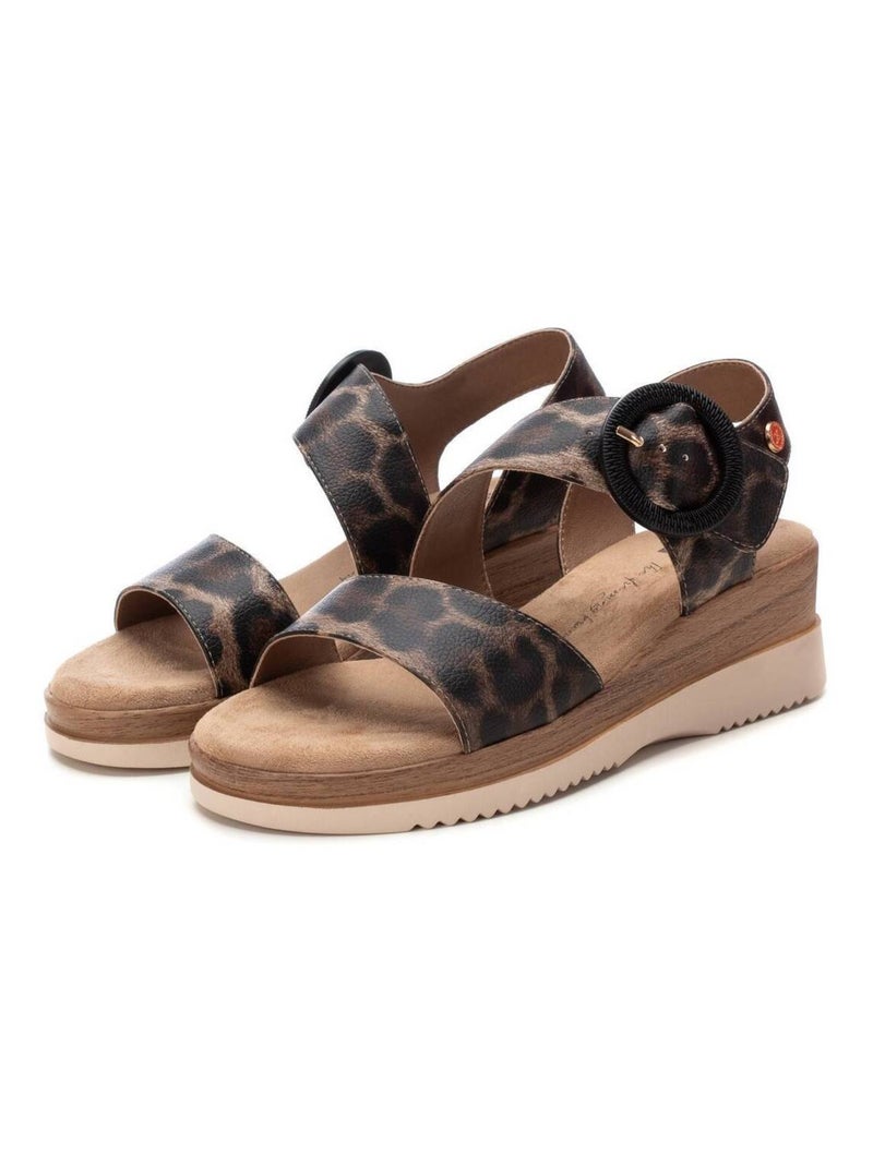Sandales compensées femme Taupe - Kiabi