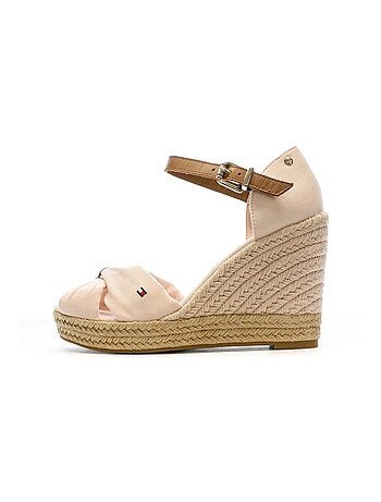 Sandales Compensées Camel Femme Tommy Hilfiger 10cm