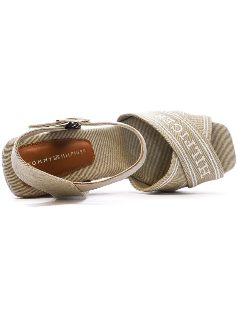 Sandales Compensées Femme Tommy Hilfiger FW0FW08668 Beige - Kiabi