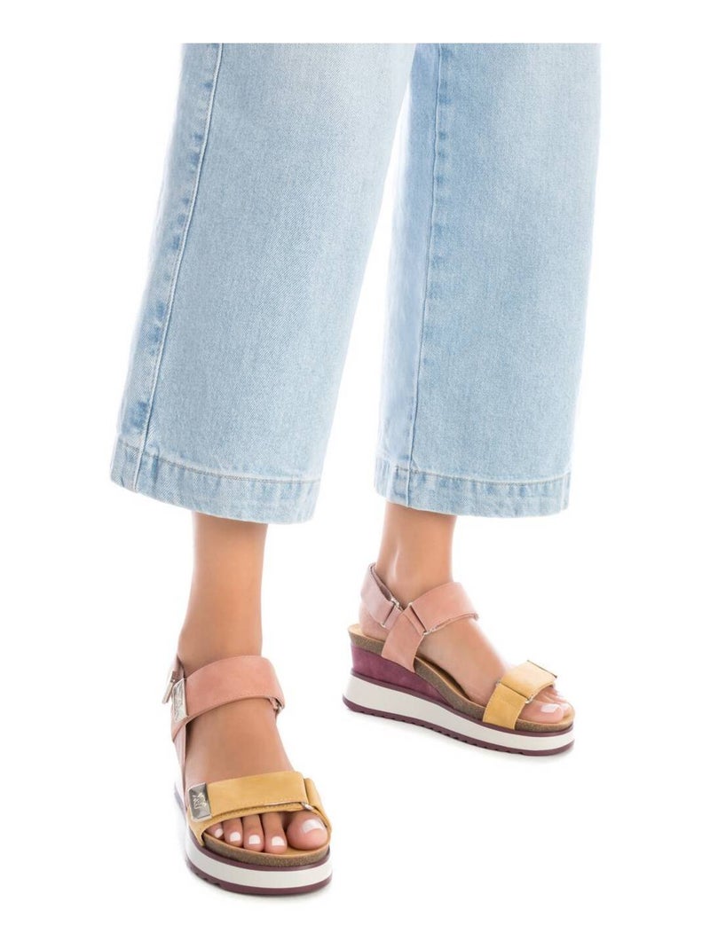 Sandales compensées femme Violet - Kiabi