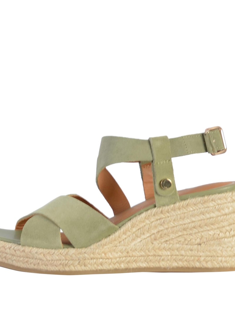 Sandales Compensées Geox Panarea Vert - Kiabi