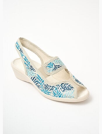 Sandales compensées imprimées largeur confort - Afibel