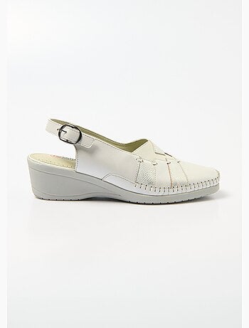 Sandales compensées largeur confort cuir - Afibel