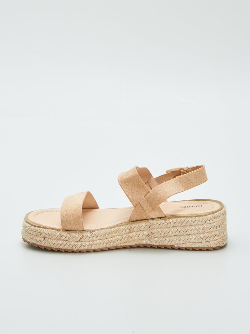 Sandales compensées Marron - Kiabi