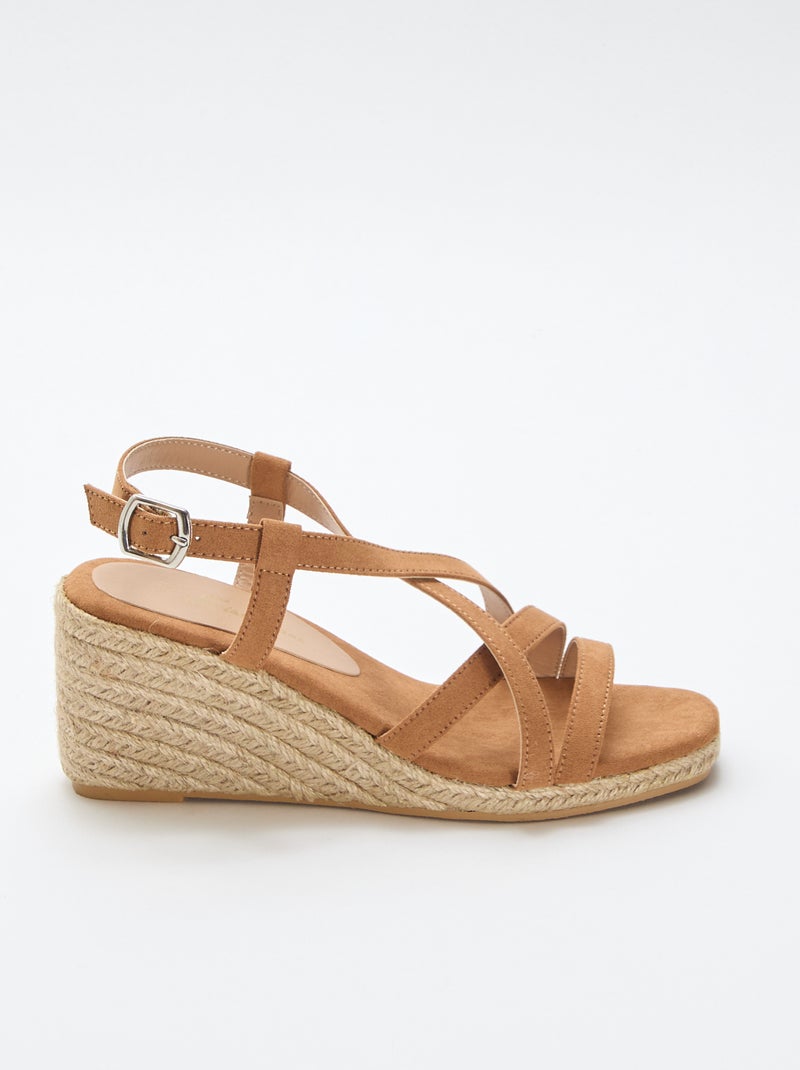 Sandales compensées Marron - Kiabi