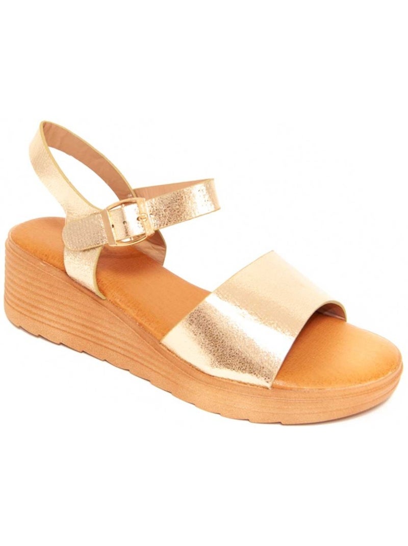 Sandales Compensées Matériel Synthétique Montevita Doré/or - Kiabi