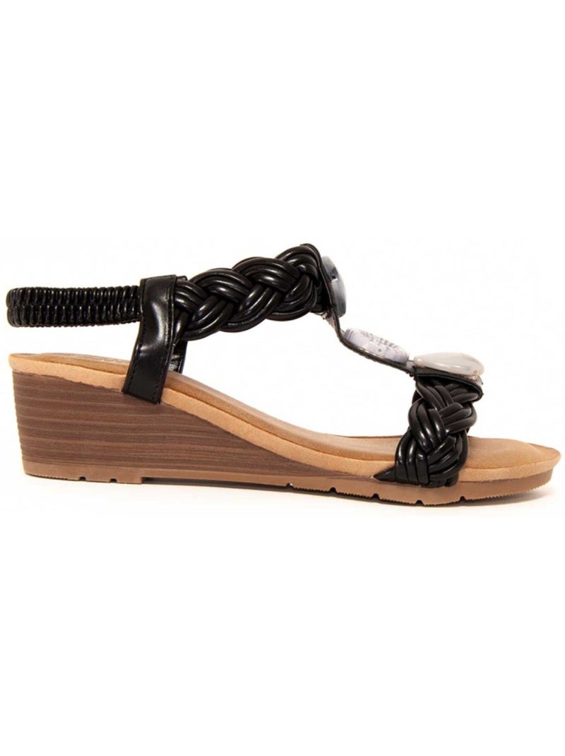 Sandales Compensées Matériel Synthétique Montevita Noir - Kiabi