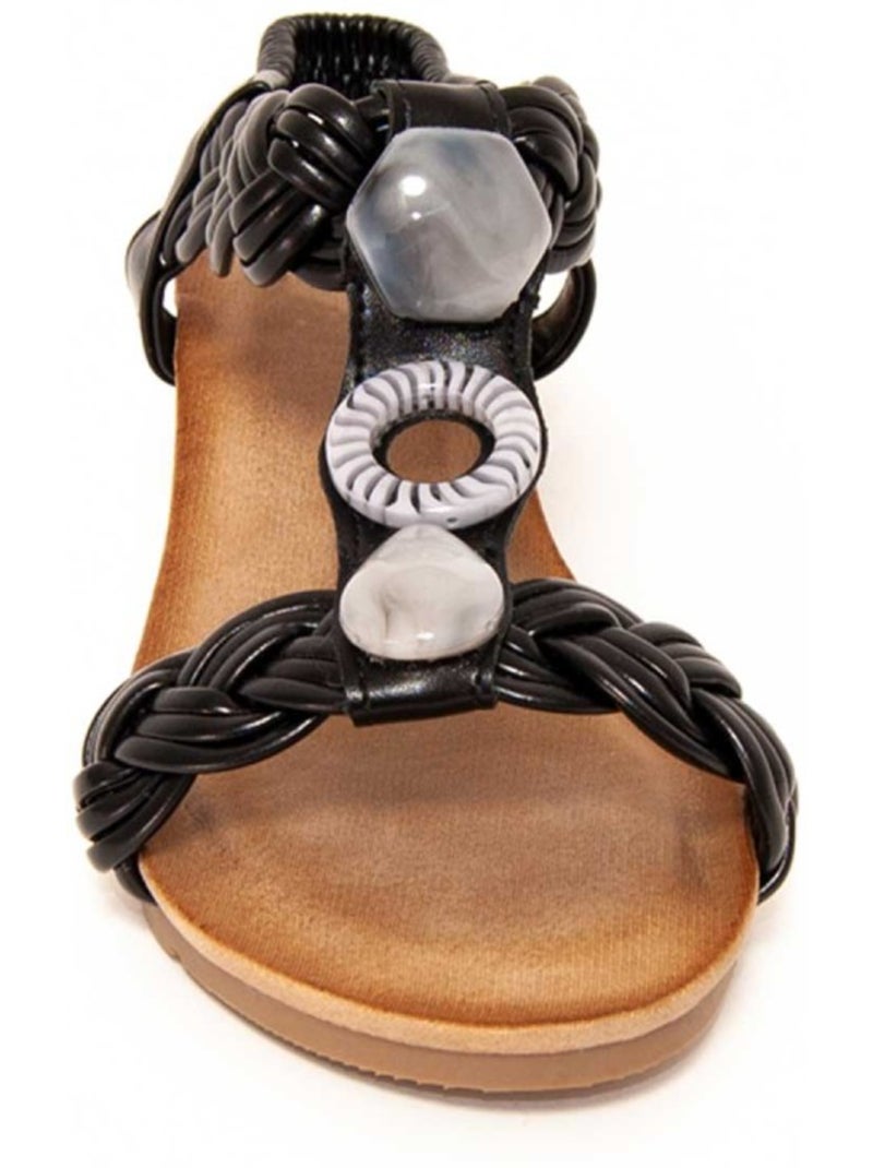 Sandales Compensées Matériel Synthétique Montevita Noir - Kiabi